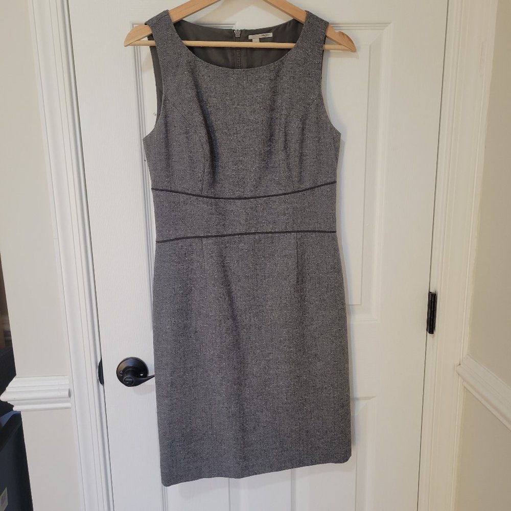Halogen Grey Herringbone Wool Blend Sheath Dress size 4
